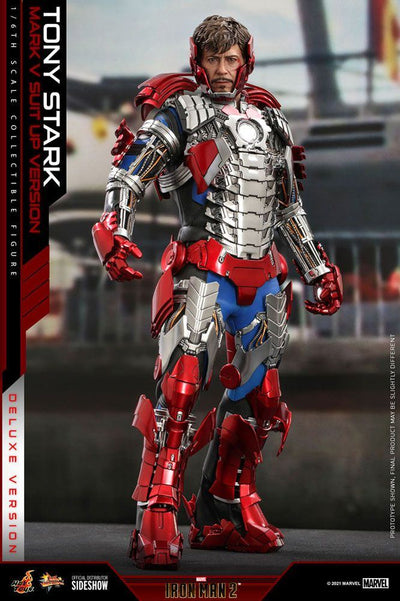 Iron Man 2 Movie Masterpiece Action Figure 1/6 Tony Stark (Mark V Suit Up Version) Deluxe 31cm - Action Figures - Hot Toys - Hobby Figures UK