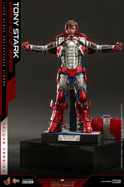 Iron Man 2 Movie Masterpiece Action Figure 1/6 Tony Stark (Mark V Suit Up Version) Deluxe 31cm - Action Figures - Hot Toys - Hobby Figures UK
