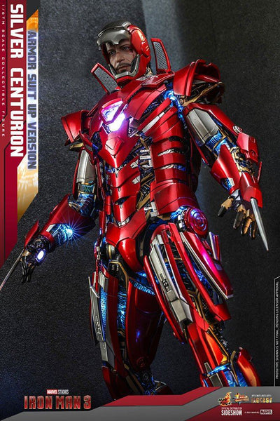 Iron Man 3 Movie Masterpiece Action Figure 1/6 Silver Centurion (Armor Suit Up Version) 32cm - Action Figures - Hot Toys - Hobby Figures UK