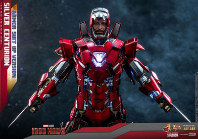 Iron Man 3 Movie Masterpiece Action Figure 1/6 Silver Centurion (Armor Suit Up Version) 32cm - Action Figures - Hot Toys - Hobby Figures UK