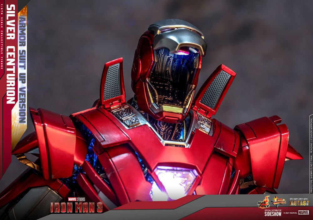 Iron Man 3 Movie Masterpiece Action Figure 1/6 Silver Centurion (Armor Suit Up Version) 32cm - Action Figures - Hot Toys - Hobby Figures UK