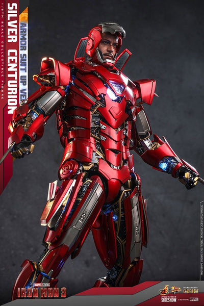 Iron Man 3 Movie Masterpiece Action Figure 1/6 Silver Centurion (Armor Suit Up Version) 32cm - Action Figures - Hot Toys - Hobby Figures UK