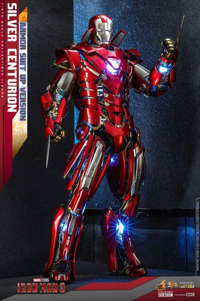 Iron Man 3 Movie Masterpiece Action Figure 1/6 Silver Centurion (Armor Suit Up Version) 32cm - Action Figures - Hot Toys - Hobby Figures UK