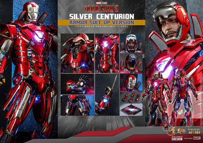 Iron Man 3 Movie Masterpiece Action Figure 1/6 Silver Centurion (Armor Suit Up Version) 32cm - Action Figures - Hot Toys - Hobby Figures UK