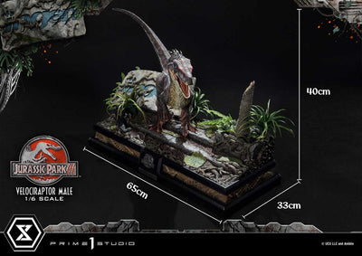 Jurassic Park III Legacy Museum Collection Statue 1/6 Velociraptor Male 40cm - Scale Statue - Prime 1 Studio - Hobby Figures UK