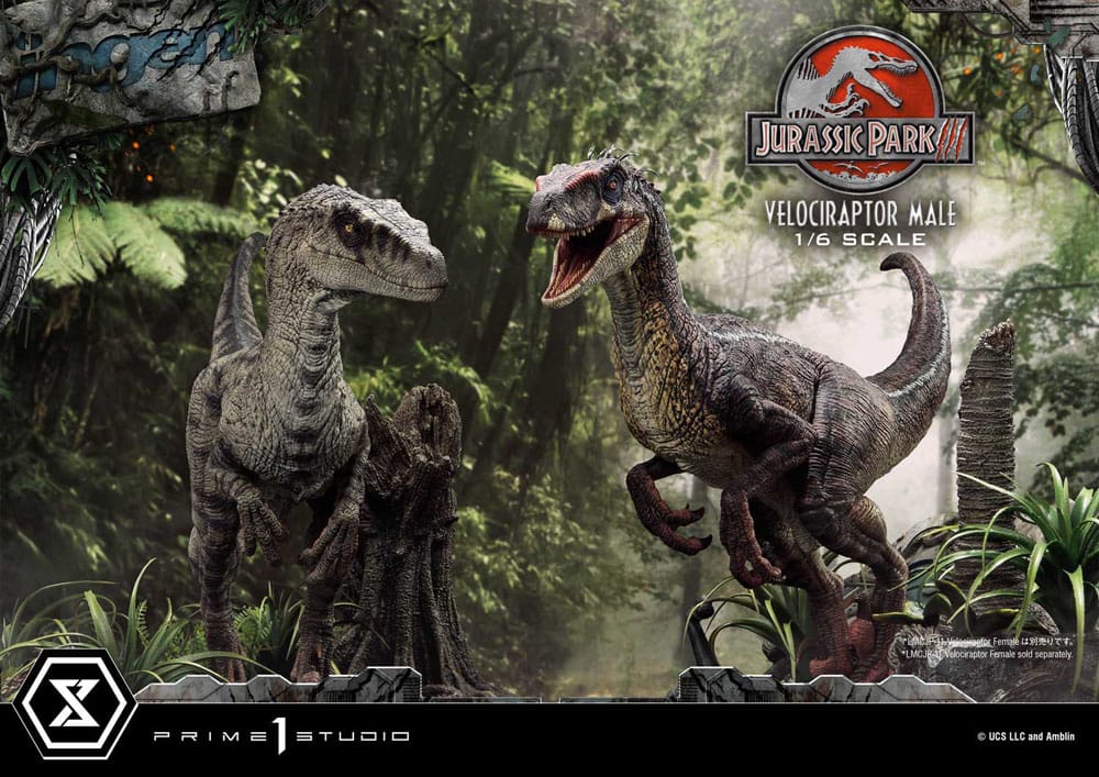 Jurassic Park III Legacy Museum Collection Statue 1/6 Velociraptor Male 40cm - Scale Statue - Prime 1 Studio - Hobby Figures UK