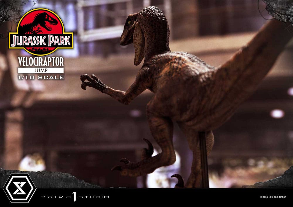 Jurassic Park Prime Collectibles Statue 1/10 Velociraptor Jump 21cm - Scale Statue - Prime 1 Studio - Hobby Figures UK