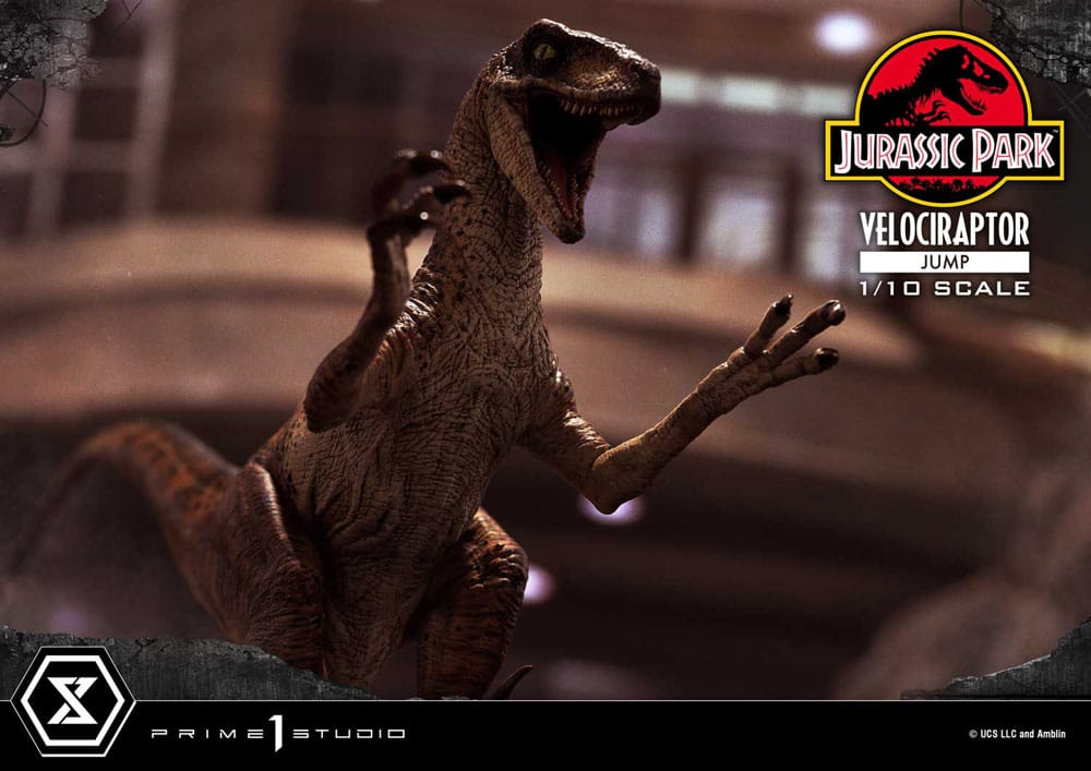 Jurassic Park Prime Collectibles Statue 1/10 Velociraptor Jump 21cm - Scale Statue - Prime 1 Studio - Hobby Figures UK