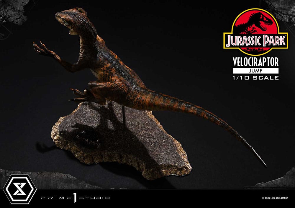 Jurassic Park Prime Collectibles Statue 1/10 Velociraptor Jump 21cm - Scale Statue - Prime 1 Studio - Hobby Figures UK