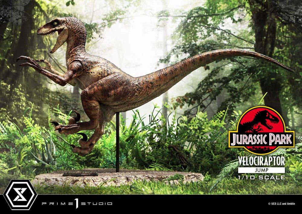 Jurassic Park Prime Collectibles Statue 1/10 Velociraptor Jump 21cm - Scale Statue - Prime 1 Studio - Hobby Figures UK