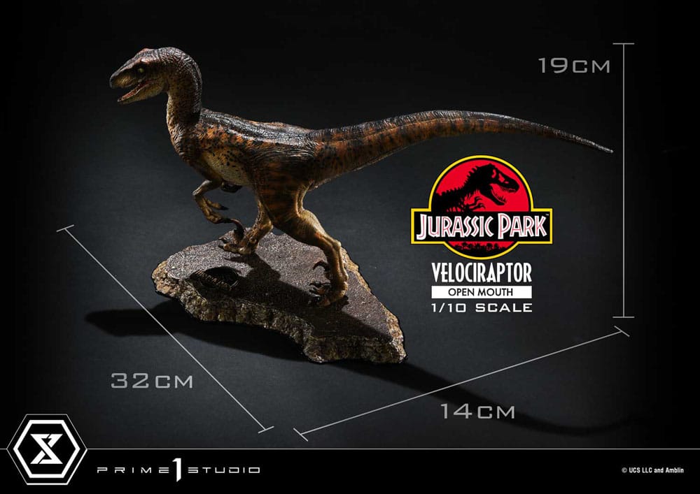 Jurassic Park Prime Collectibles Statue 1/10 Velociraptor Open Mouth 19cm - Scale Statue - Prime 1 Studio - Hobby Figures UK