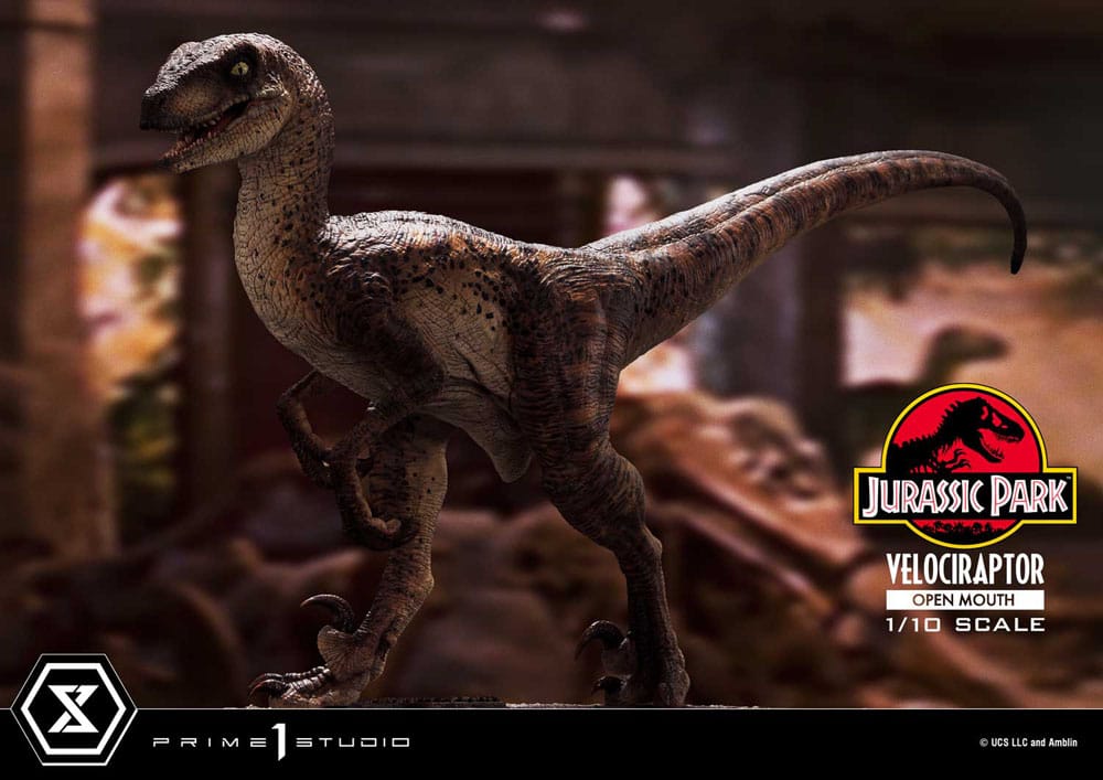 Jurassic Park Prime Collectibles Statue 1/10 Velociraptor Open Mouth 19cm - Scale Statue - Prime 1 Studio - Hobby Figures UK