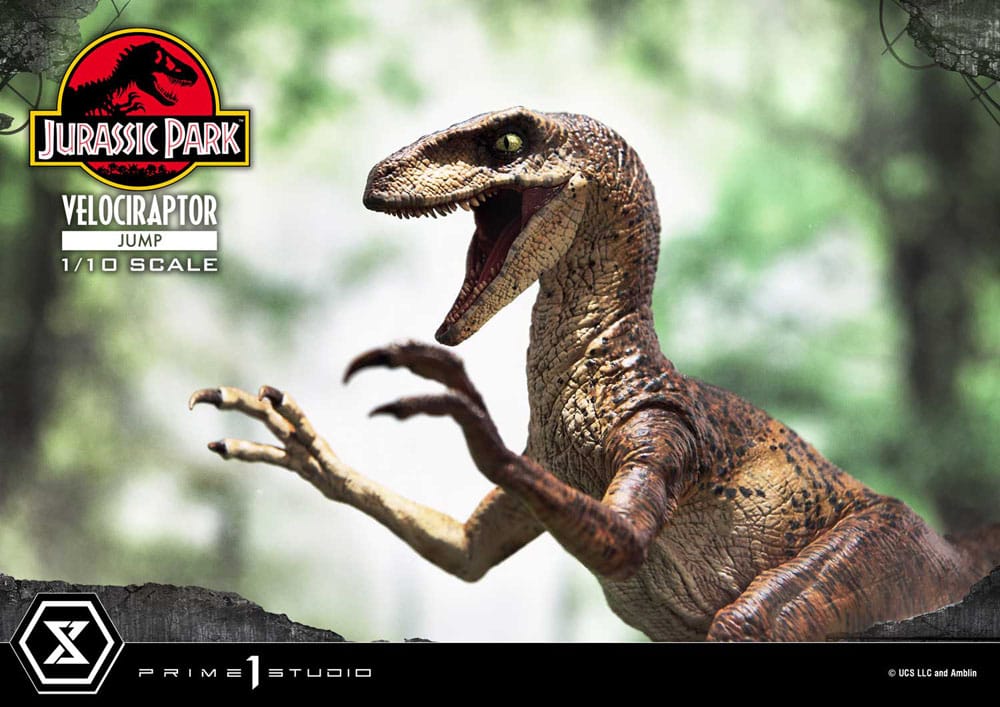 Jurassic Park Prime Collectibles Statue 1/10 Velociraptor Jump 21cm - Scale Statue - Prime 1 Studio - Hobby Figures UK