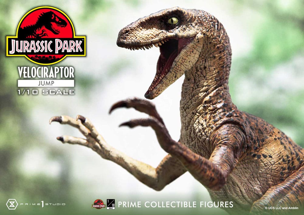 Jurassic Park Prime Collectibles Statue 1/10 Velociraptor Jump 21cm - Scale Statue - Prime 1 Studio - Hobby Figures UK