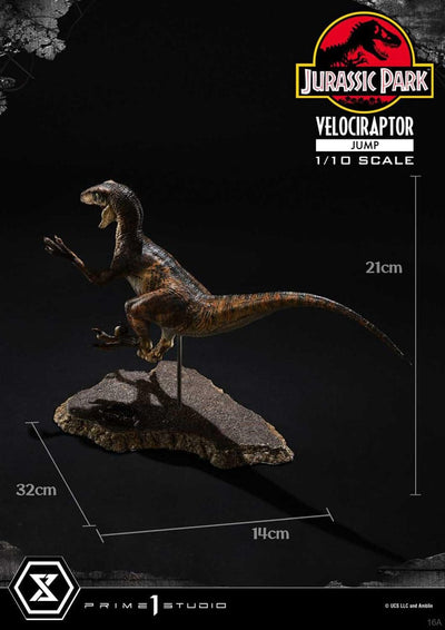 Jurassic Park Prime Collectibles Statue 1/10 Velociraptor Jump 21cm - Scale Statue - Prime 1 Studio - Hobby Figures UK