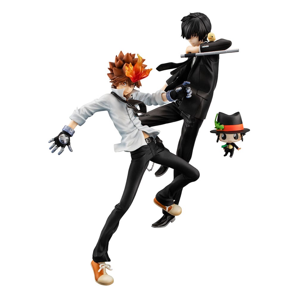 Katekyo Hitman Reborn! G.E.M. Series PVC Statue Tsunayoshi Sawada & Kyoya Hibari & Reborn Set 21cm - Scale Statue - Megahouse - Hobby Figures UK
