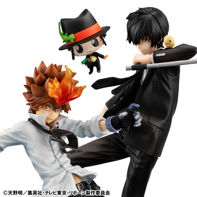 Katekyo Hitman Reborn! G.E.M. Series PVC Statue Tsunayoshi Sawada & Kyoya Hibari & Reborn Set 21cm - Scale Statue - Megahouse - Hobby Figures UK