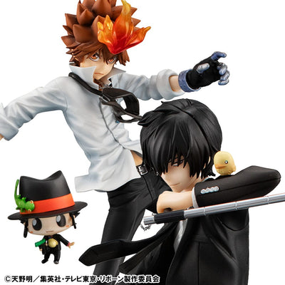 Katekyo Hitman Reborn! G.E.M. Series PVC Statue Tsunayoshi Sawada & Kyoya Hibari & Reborn Set 21cm - Scale Statue - Megahouse - Hobby Figures UK
