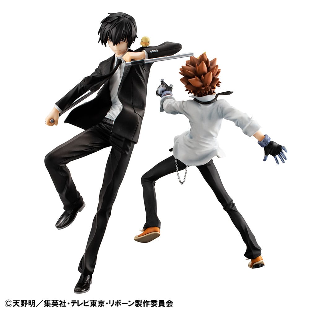 Katekyo Hitman Reborn! G.E.M. Series PVC Statue Tsunayoshi Sawada & Kyoya Hibari & Reborn Set 21cm - Scale Statue - Megahouse - Hobby Figures UK