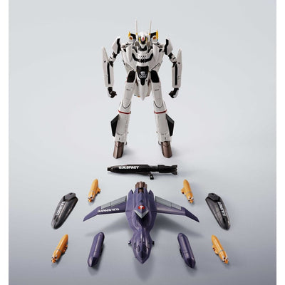 Macross 7 Hi-Metal R Action Figure VF-0S Phoenix (Roy Focker Use) & QF-2200D-B Ghost Set 14cm - Action Figures - Bandai Tamashii Nations - Hobby Figures UK