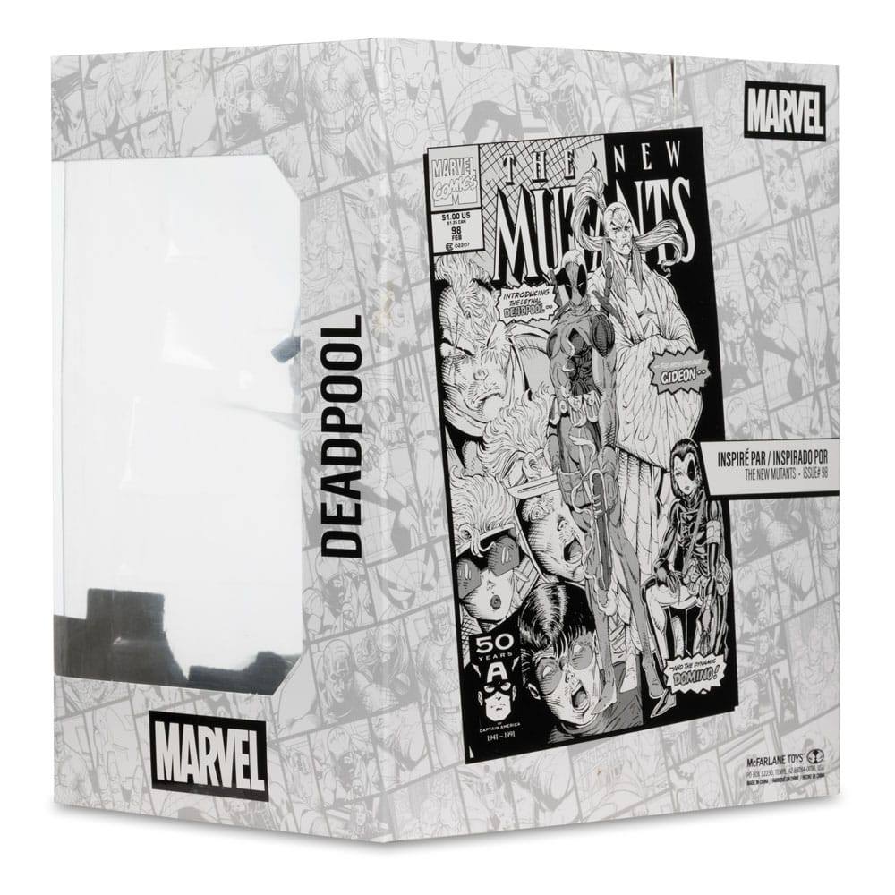 Marvel Collection PVC Statue 1/10 Deadpool (The New Mutants #98) (Line Art) (Gold Label) 17cm - Scale Statue - McFarlane Toys - Hobby Figures UK