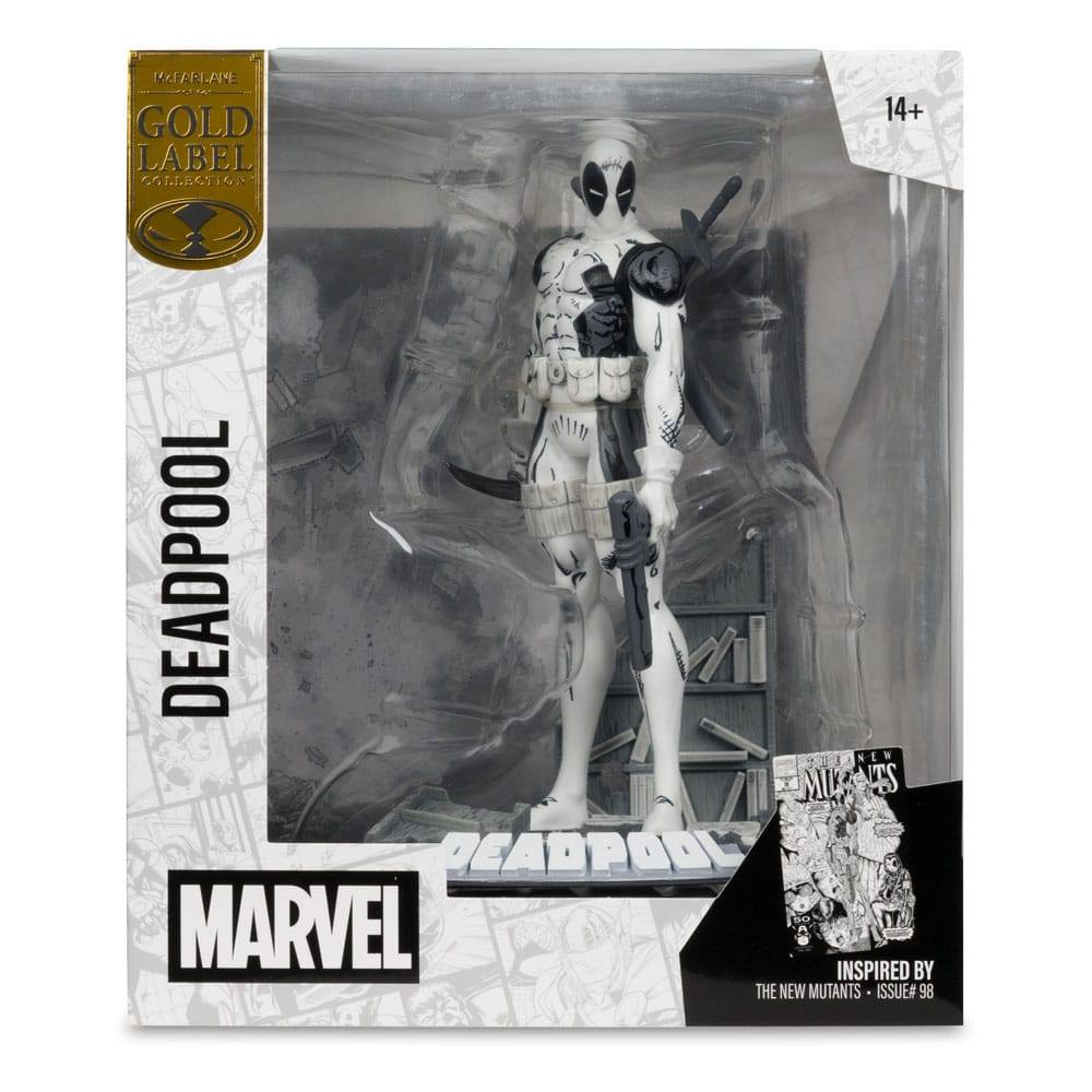 Marvel Collection PVC Statue 1/10 Deadpool (The New Mutants #98) (Line Art) (Gold Label) 17cm - Scale Statue - McFarlane Toys - Hobby Figures UK