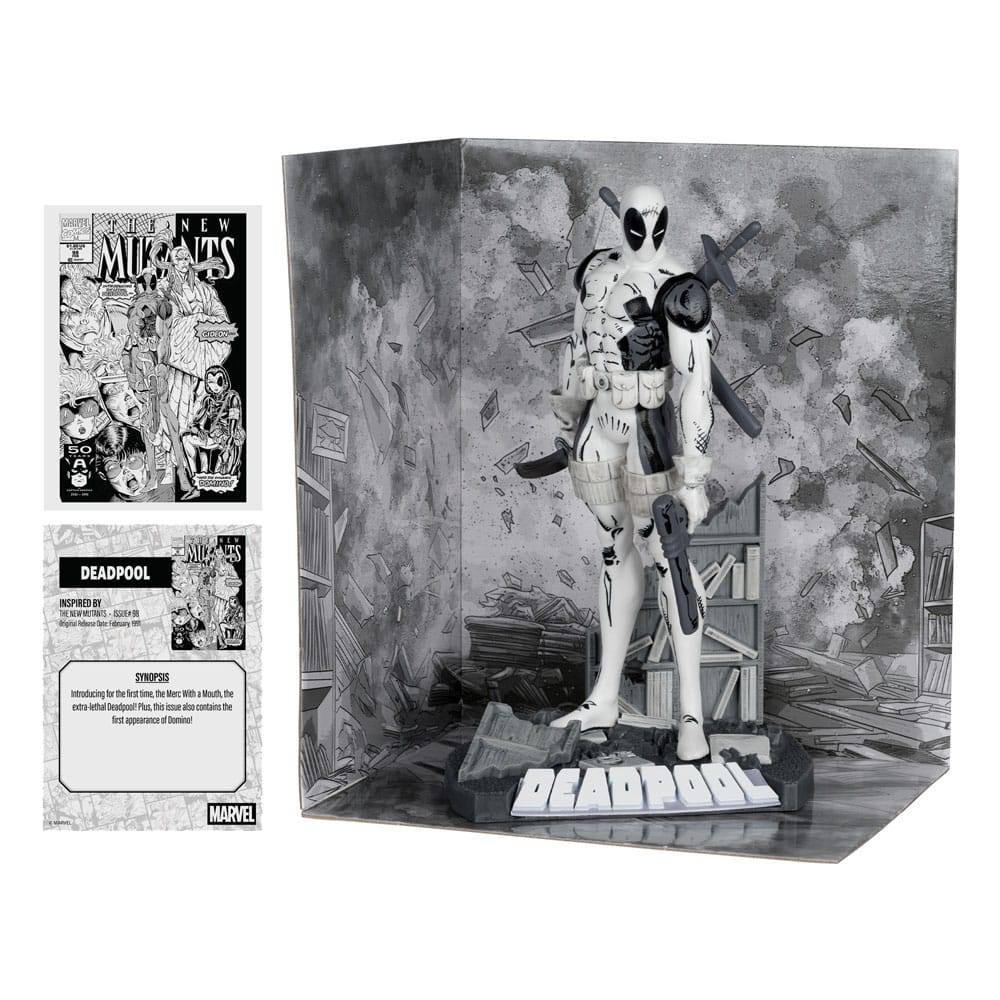 Marvel Collection PVC Statue 1/10 Deadpool (The New Mutants #98) (Line Art) (Gold Label) 17cm - Scale Statue - McFarlane Toys - Hobby Figures UK
