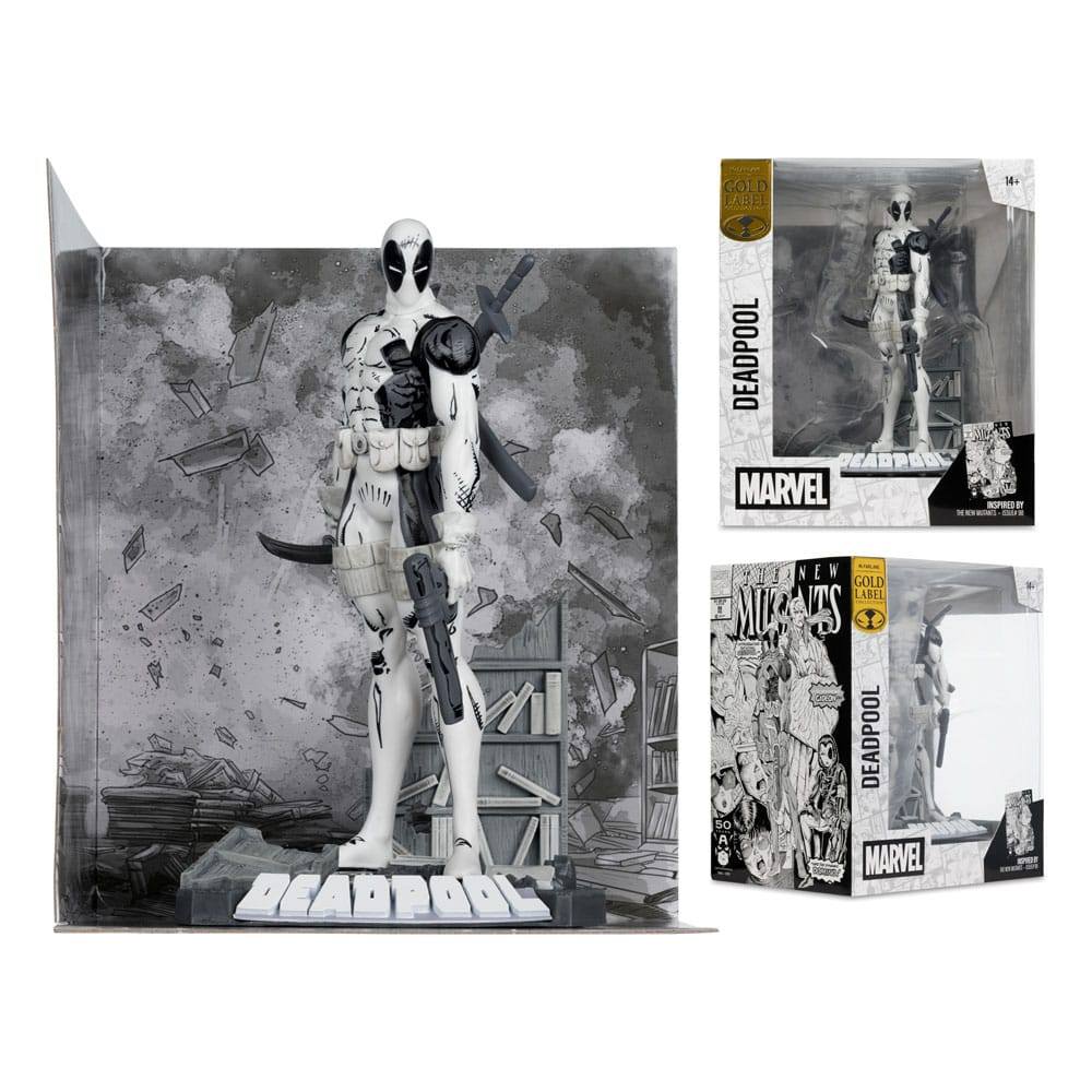 Marvel Collection PVC Statue 1/10 Deadpool (The New Mutants #98) (Line Art) (Gold Label) 17cm - Scale Statue - McFarlane Toys - Hobby Figures UK