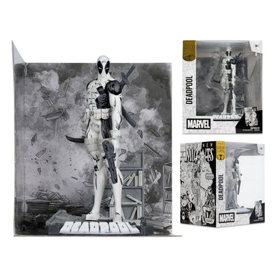Marvel Collection PVC Statue 1/10 Deadpool (The New Mutants #98) (Line Art) (Gold Label) 17cm - Scale Statue - McFarlane Toys - Hobby Figures UK