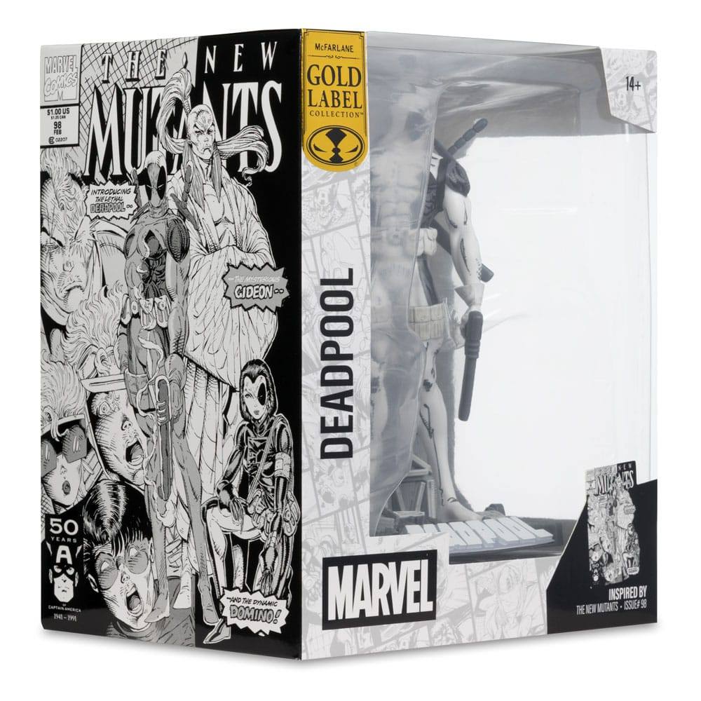 Marvel Collection PVC Statue 1/10 Deadpool (The New Mutants #98) (Line Art) (Gold Label) 17cm - Scale Statue - McFarlane Toys - Hobby Figures UK