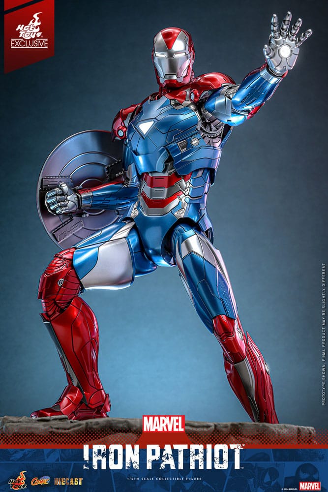Marvel Comic Diecast Masterpiece Action Figure 1/6 Iron Patriot Hot Toys Exclusive 32cm