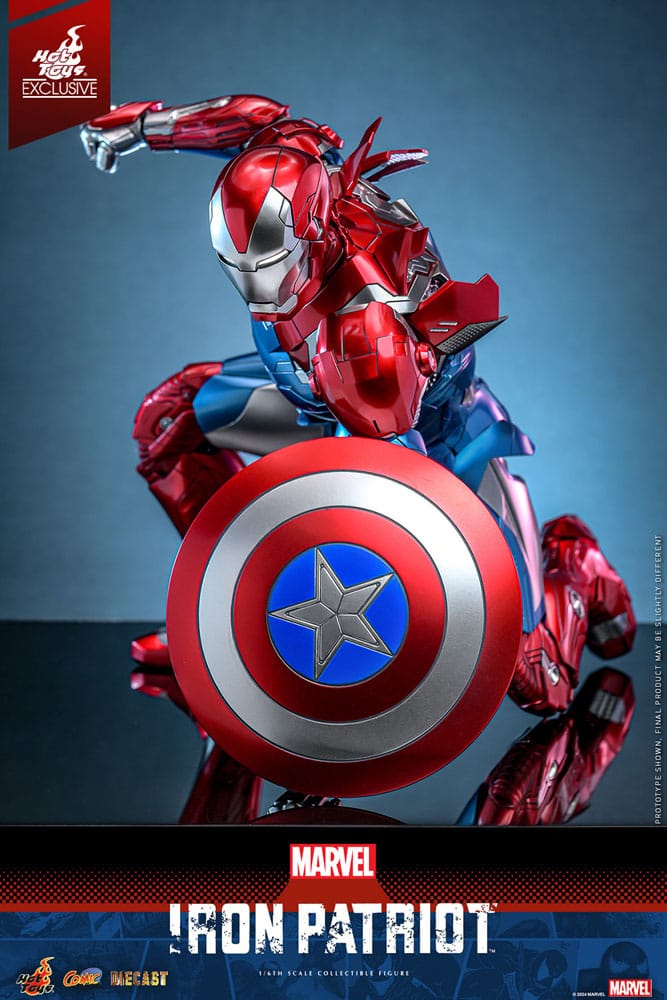 Marvel Comic Diecast Masterpiece Action Figure 1/6 Iron Patriot Hot Toys Exclusive 32cm