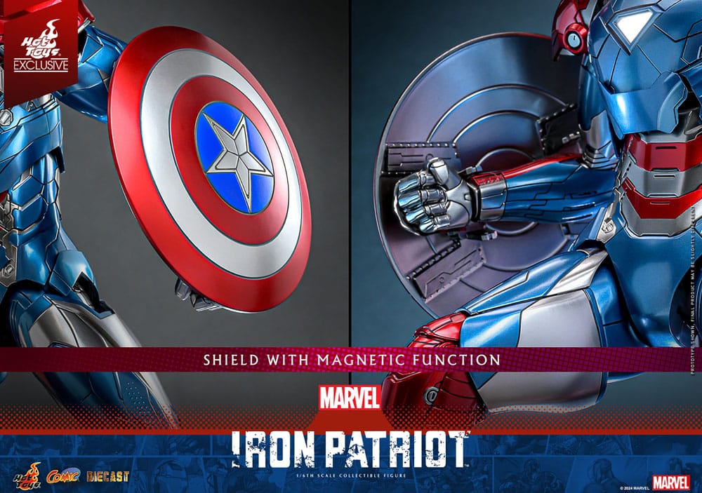 Marvel Comic Diecast Masterpiece Action Figure 1/6 Iron Patriot Hot Toys Exclusive 32cm