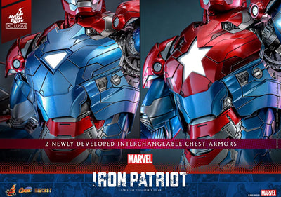 Marvel Comic Diecast Masterpiece Action Figure 1/6 Iron Patriot Hot Toys Exclusive 32cm