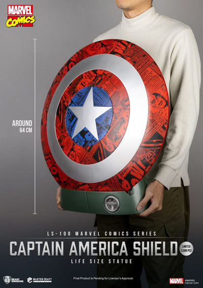Marvel Comics PVC Captain America Shield Life Size Statue 64cm - Scale Statue - Beast Kingdom Toys - Hobby Figures UK