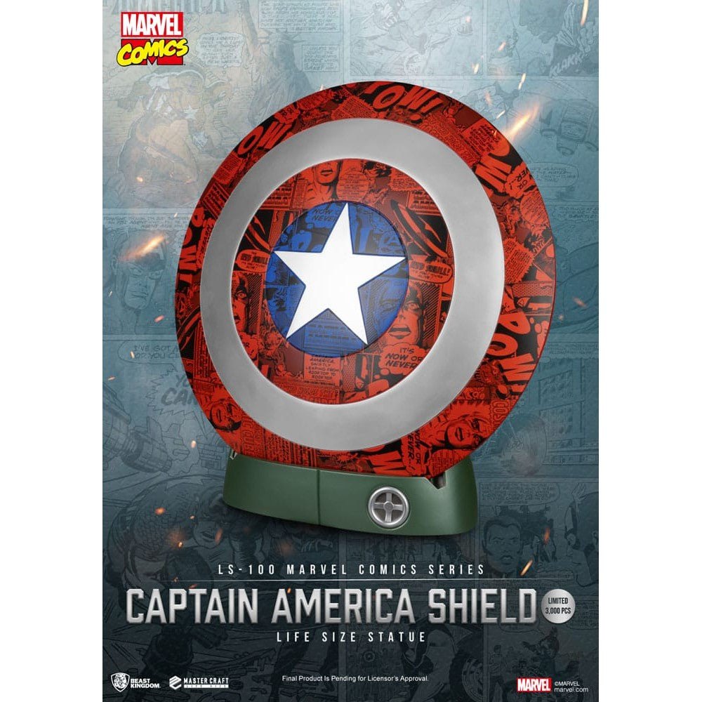 Marvel Comics PVC Captain America Shield Life Size Statue 64cm - Scale Statue - Beast Kingdom Toys - Hobby Figures UK