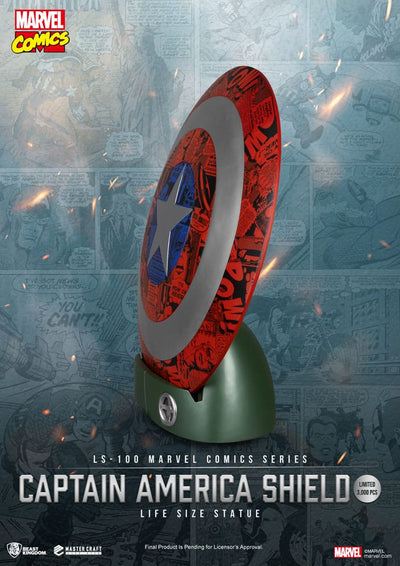 Marvel Comics PVC Captain America Shield Life Size Statue 64cm - Scale Statue - Beast Kingdom Toys - Hobby Figures UK