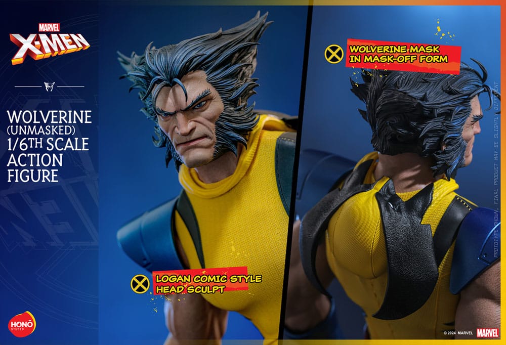Marvel X-Men Action Figure 1/6 Wolverine (Unmasked) 28cm - Action Figures - Hono Studio - Hobby Figures UK