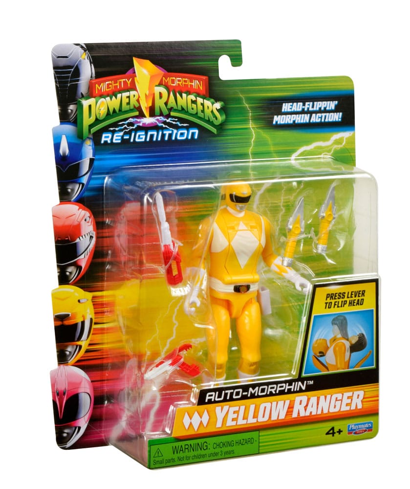 Mighty Morphin Power Rangers Action Figure Auto-Morphin Yellow Ranger 12cm - Action Figures - Playmates - Hobby Figures UK