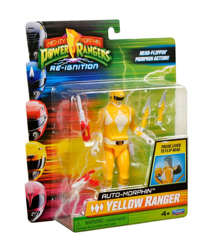 Mighty Morphin Power Rangers Action Figure Auto-Morphin Yellow Ranger 12cm - Action Figures - Playmates - Hobby Figures UK