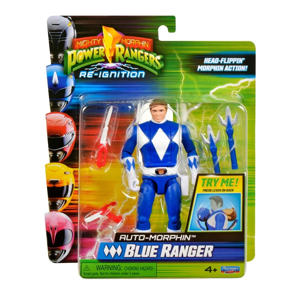Mighty Morphin Power Rangers Action Figure Auto-Morphin Blue Ranger 12 ...