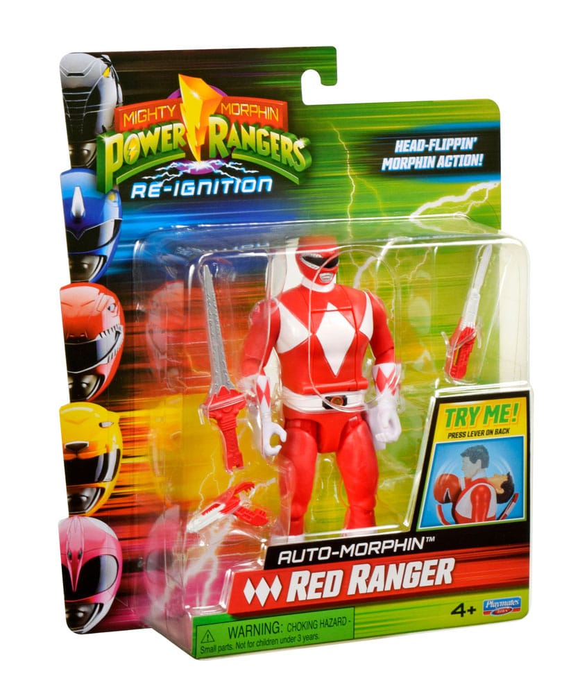Mighty Morphin Power Rangers Action Figure Auto-Morphin Red Ranger 12c ...
