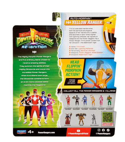 Mighty Morphin Power Rangers Action Figure Auto-Morphin Yellow Ranger 12cm - Action Figures - Playmates - Hobby Figures UK