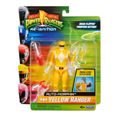 Mighty Morphin Power Rangers Action Figure Auto-Morphin Yellow Ranger 12cm - Action Figures - Playmates - Hobby Figures UK