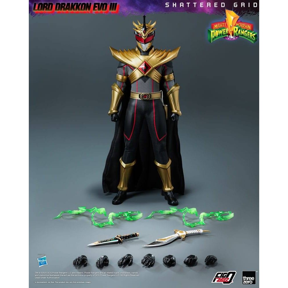 Mighty Morphin Power Rangers Shattered Grid  FigZero Action Figure 1/6 Lord Drakkon Evo III 30cm - Action Figures - ThreeZero - Hobby Figures UK