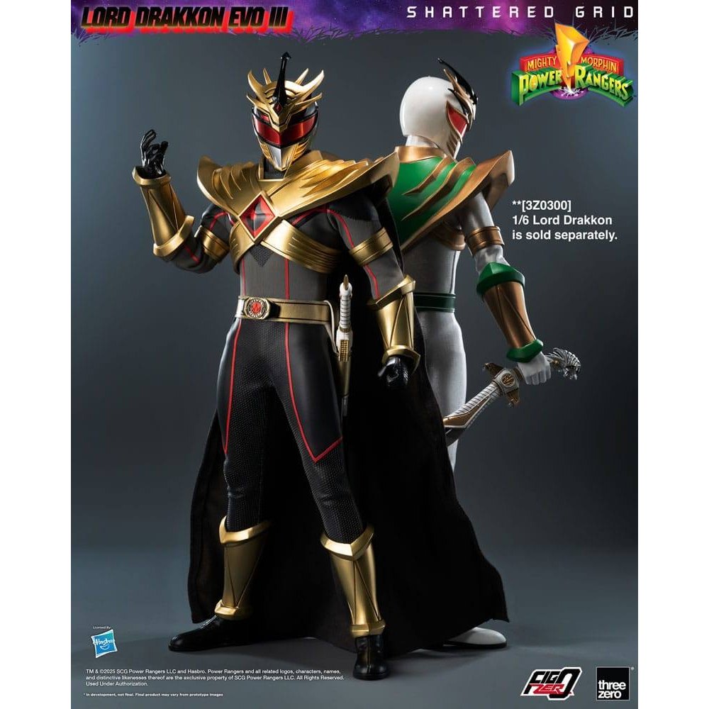 Mighty Morphin Power Rangers Shattered Grid  FigZero Action Figure 1/6 Lord Drakkon Evo III 30cm - Action Figures - ThreeZero - Hobby Figures UK