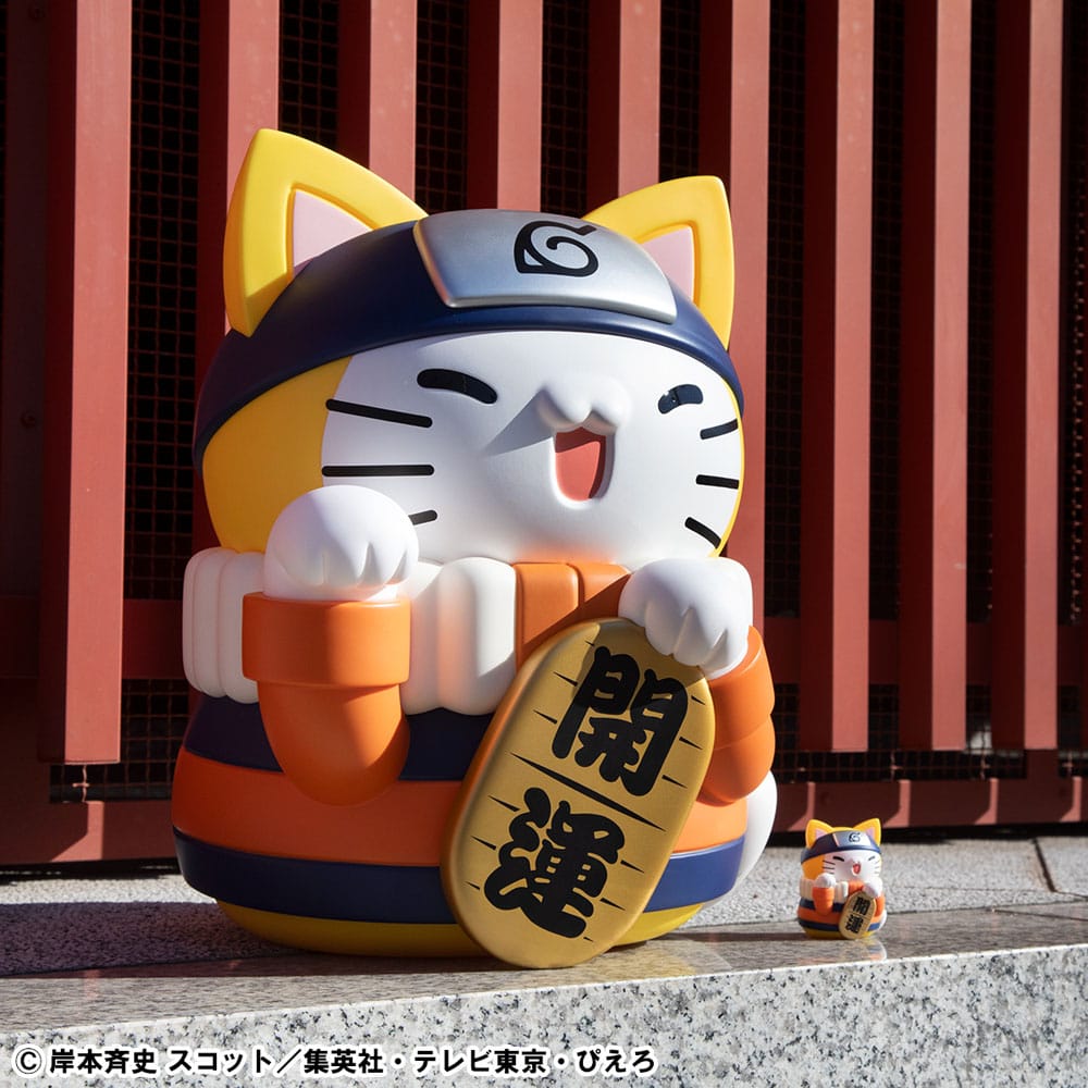 Naruto Shippuden Mega Cat Project Nyanto! The Big Nyaruto Series Trading Figure Nyaruto Fortune Cats Giant Ver. 34cm - Mini Figures - Megahouse - Hobby Figures UK