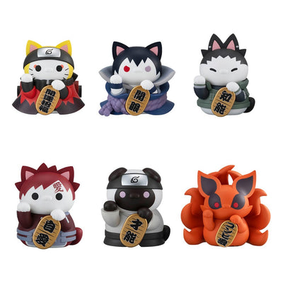 Naruto Shippuden Mega Cat Project Nyaruto! Trading Figures Fortune Cats Naruto Uzumaki & Friends Ver. 7cm Assortment (6) - Mini Figures - Megahouse - Hobby Figures UK