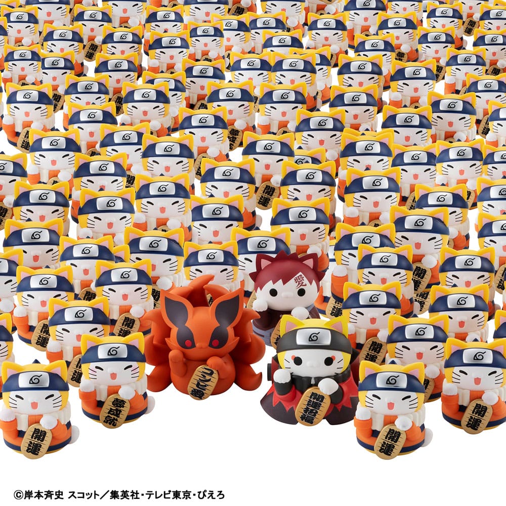 Naruto Shippuden Mega Cat Project Nyaruto! Trading Figures Fortune Cats Naruto Uzumaki & Friends Ver. 7cm Assortment (6) - Mini Figures - Megahouse - Hobby Figures UK