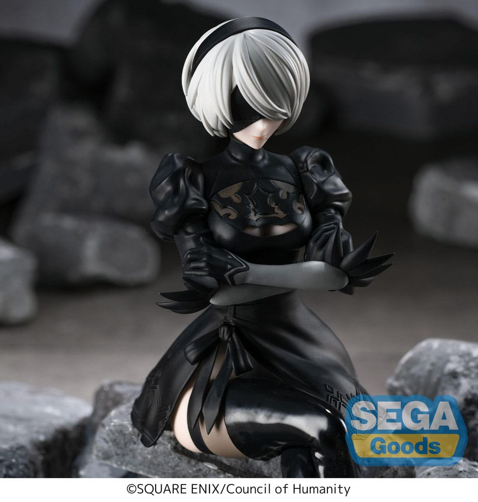 NieR:Automata Ver1.1a PM Perching PVC Statue 2B 13cm - Scale Statue - Sega - Hobby Figures UK